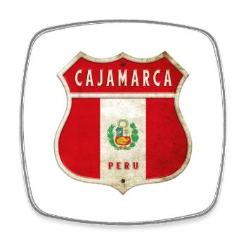 Cajamarca Peru coat of arms flag design - Square fridge magnet - white - Front