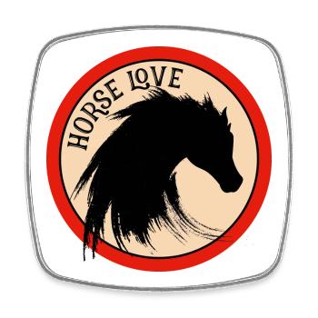 équitation cheval hobby sport cheval amour crête crinière b - Magnet carré - blanc - Devant