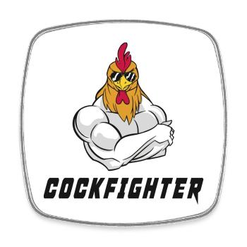 Conception du cockfighter - Magnet carré - blanc - Devant