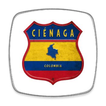 Design des armoiries de Cienaga Colombia - Magnet carré - blanc - Devant