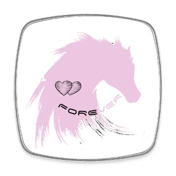 pferd liebe reiten sport horse love pink mähne gir - Viereckiger Kühlschrankmagnet - Weiß - Vorne