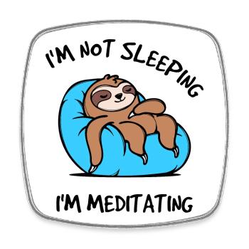 Relax Sloth Sleeping Zoo Animal Statement Tired - Square fridge magnet - white - Front