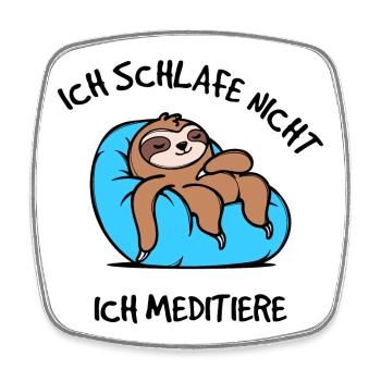 Humorvoll Tier Statement Chillen Faultier Faul - Viereckiger Kühlschrankmagnet - Weiß - Vorne