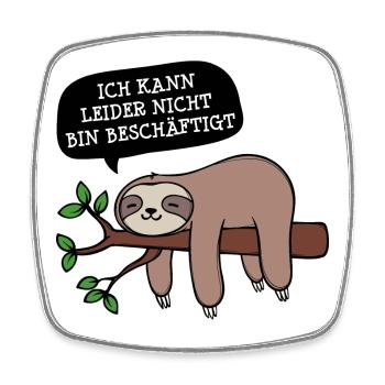 Schlafen Faul Dschungel Faultier Statement Müde - Viereckiger Kühlschrankmagnet - Weiß - Vorne