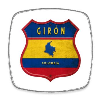 Design des armoiries de Giron, Colombie - Magnet carré - blanc - Devant