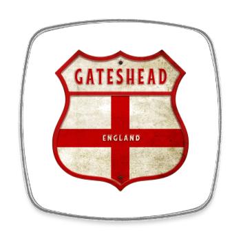 Armoiries de Gateshead (Angleterre) - Magnet carré - blanc - Devant