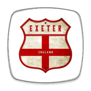 Armoiries d'Exeter, Angleterre - Magnet carré - blanc - Devant