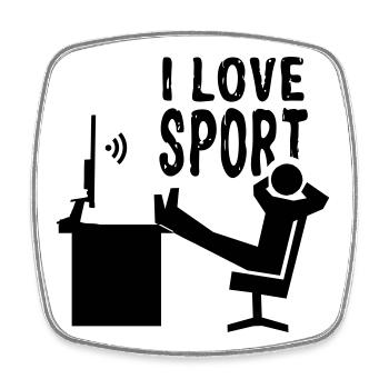 Lazy i love Sport | Raise your feet - Square fridge magnet - white - Front