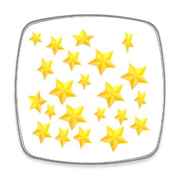 NEW DESIGN: Stars (Gold) - Square fridge magnet - white - Front