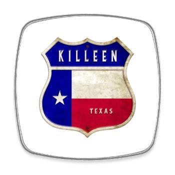 Design du drapeau Killeen Texas Crest - Magnet carré - blanc - Devant