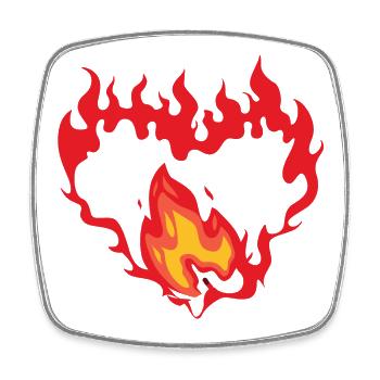 Symbolic Flaming Heart - Square fridge magnet - white - Front