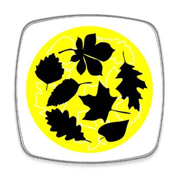 Autumn Circle Leaves - Square fridge magnet - white - Front