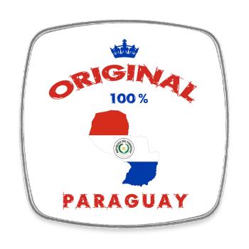 Paraguay original 100% flag design - Square fridge magnet - white - Front