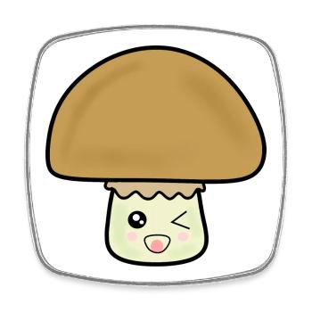 Kawaii clothes Pilz T-shirt Geschenk Pilzsammler - Viereckiger Kühlschrankmagnet - Weiß - Vorne