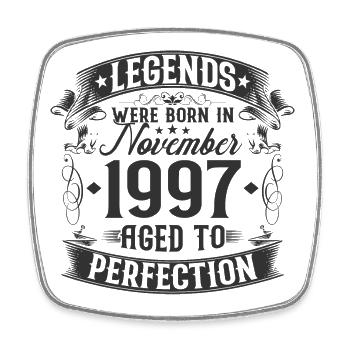 Novembre Né en 1997 Legends Anniversaire - Magnet carré - blanc - Devant