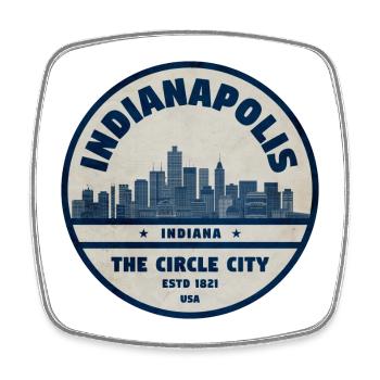 Indianapolis Skyline County Town - Square fridge magnet - white - Front