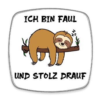 Schlafen Statement Dschungel Faultier Faul Tier - Viereckiger Kühlschrankmagnet - Weiß - Vorne