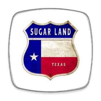 Motif du drapeau du Texas Sugar Land - Magnet carré - blanc - Devant