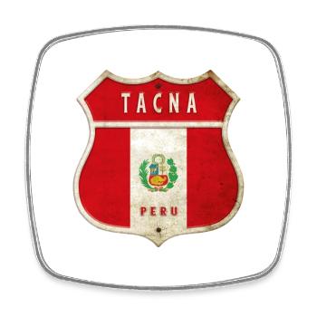 Tacna Peru coat of arms flag design - Square fridge magnet - white - Front