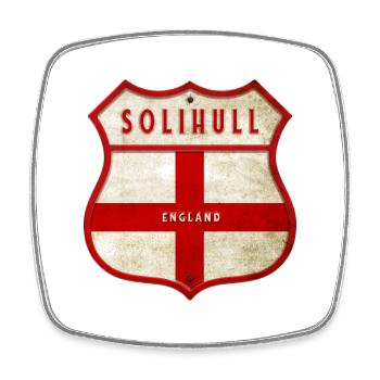 Armoiries de Solihull (Angleterre) - Magnet carré - blanc - Devant
