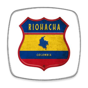 Design des armoiries de Riohacha Colombia - Magnet carré - blanc - Devant