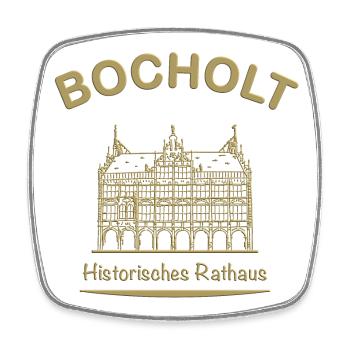 Bocholt Historic Town Hall - Square fridge magnet - white - Front