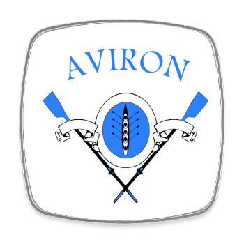Aviron - Magnet carré - blanc - Devant