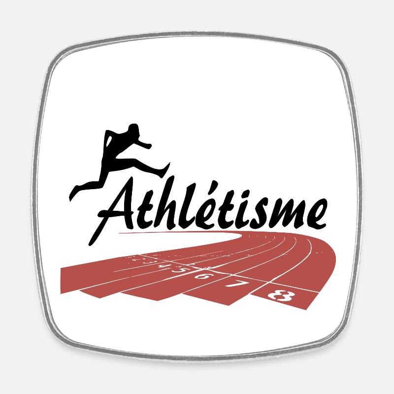 Athlétisme - Magnet carré - blanc