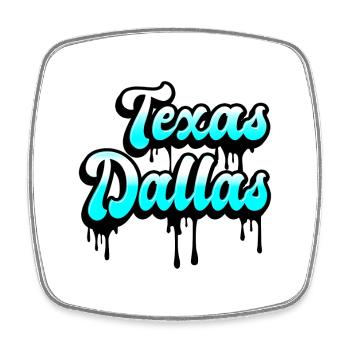 Design du Texas à Dallas - Magnet carré - blanc - Devant