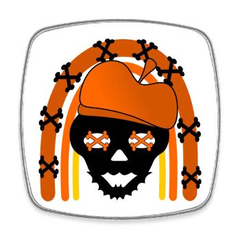 HALLOWEEN COSTUMES - SKULL - Square fridge magnet - white - Front