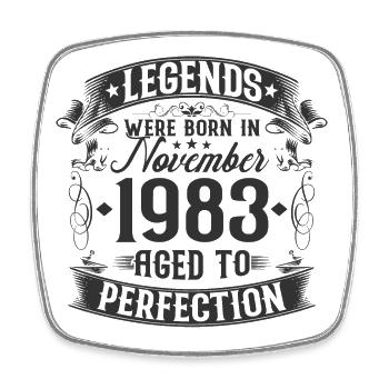 Novembre né en 1983 Legends Birthday - Magnet carré - blanc - Devant