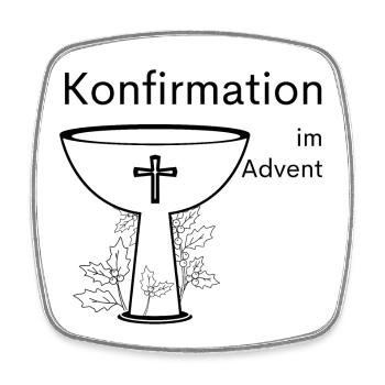 Konfirmation im Advent Abendmahl Stechpalme Symbol - Viereckiger Kühlschrankmagnet - Weiß - Vorne
