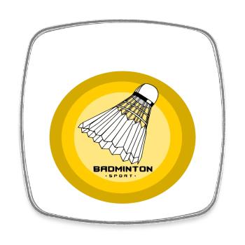 Badminton - Square fridge magnet - white - Front