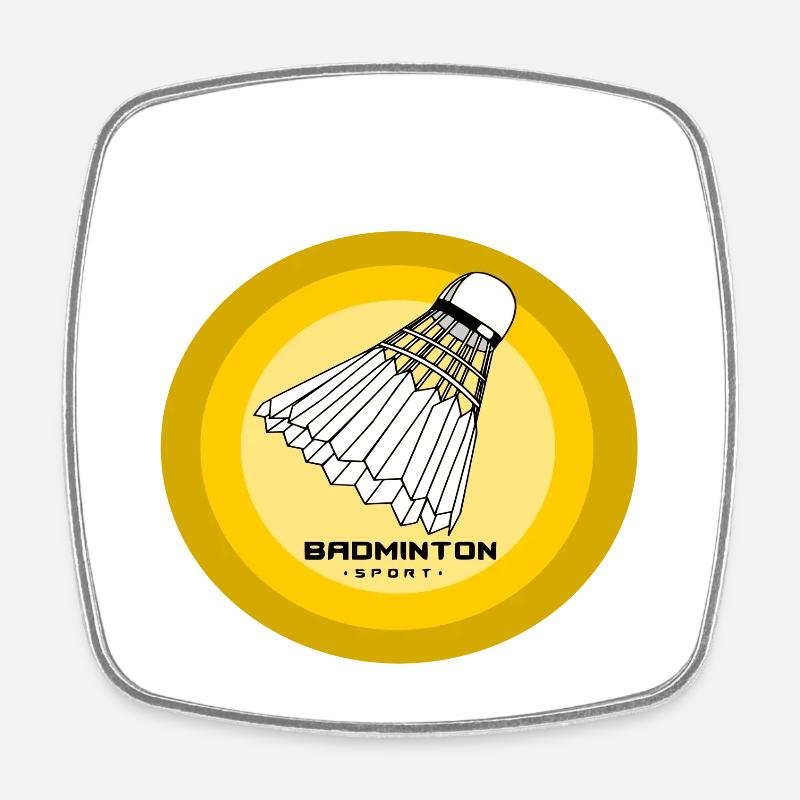 Badminton - Viereckiger Kühlschrankmagnet - Weiß