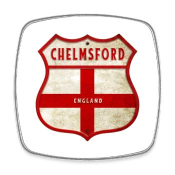 Armoiries de Chelmsford, Angleterre - Magnet carré - blanc - Devant