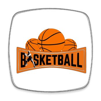 Basketball - Viereckiger Kühlschrankmagnet - Weiß - Vorne