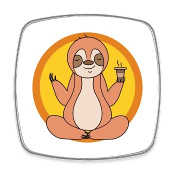 Cool Chillen Faultier Säugetier Relax Vegetarier - Viereckiger Kühlschrankmagnet - Weiß - Vorne