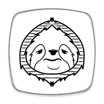 Sloth Zoo Jungle Tired Animal Mammal - Square fridge magnet - white - Front
