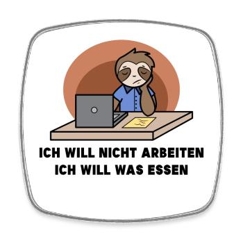 Faultier Statement Faul Zoo Tier Müde Dschungel - Viereckiger Kühlschrankmagnet - Weiß - Vorne