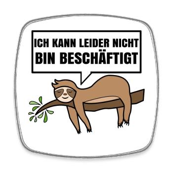 Hängematte Tier Faultier Schlafen Statement Faul - Viereckiger Kühlschrankmagnet - Weiß - Vorne