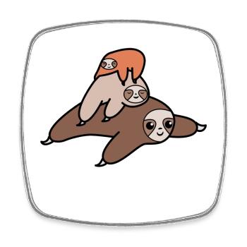 mammal lazy animal sloth sleep tired - Square fridge magnet - white - Front