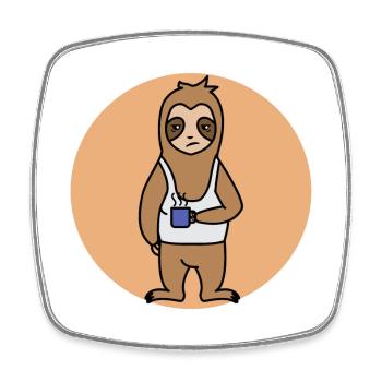 Tired Zoo Animal Sloth Mammal Late Riser - Square fridge magnet - white - Front