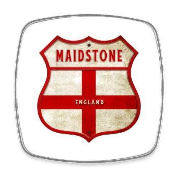Armoiries de Maidstone, Angleterre - Magnet carré - blanc - Devant