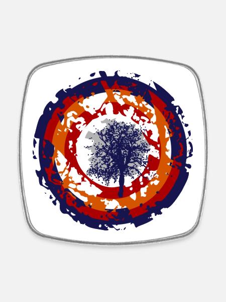 Crazy Bullseye - Square fridge magnet - white