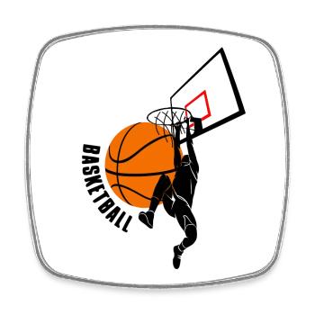 Basketball - Viereckiger Kühlschrankmagnet - Weiß - Vorne