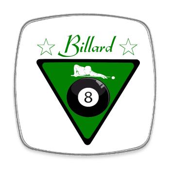 billard - Magnet carré - blanc - Devant