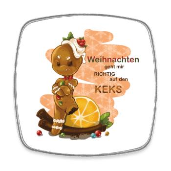 Lebkuchenmann Weihnachten - Viereckiger Kühlschrankmagnet - Weiß - Vorne
