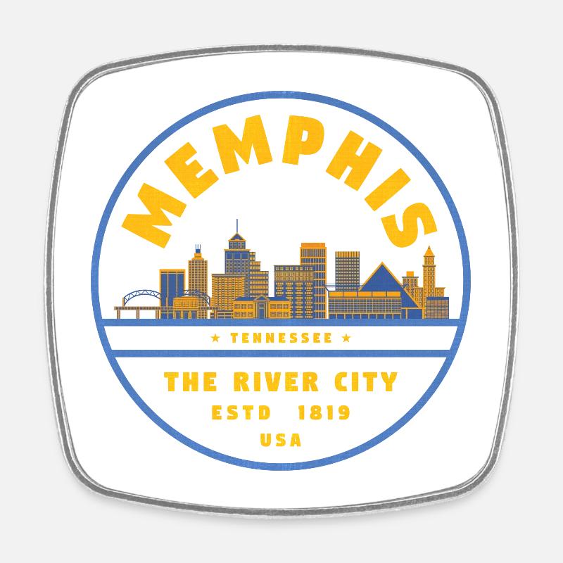 Memphis États-Unis - Magnet carré - blanc