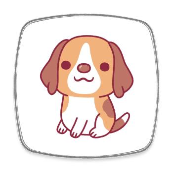 Süßer kleiner Beagle Hund Welpe - Viereckiger Kühlschrankmagnet - Weiß - Vorne