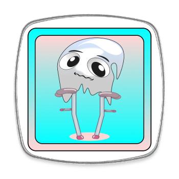 SPIRITS WITH CRUTCHES - WALKER - HEALING - Square fridge magnet - white - Front